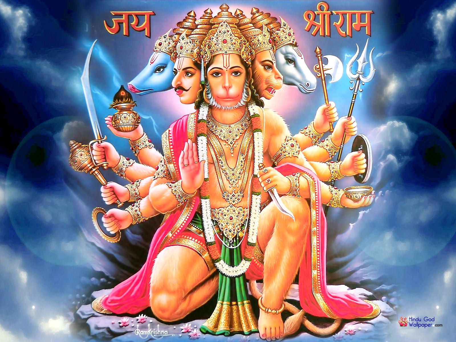 Lord Panchmukhi Hanuman HD Wallpaper Free Download