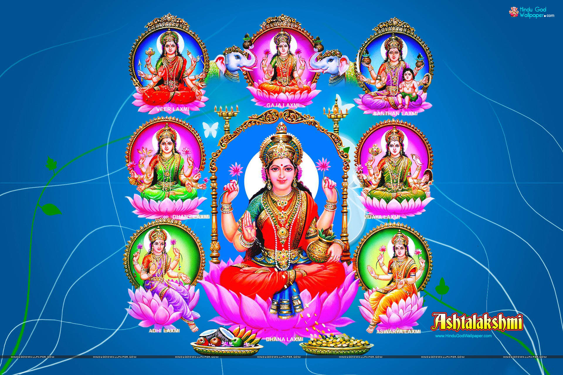Goddess Ashta Lakshmi Wallpapers Free Download
