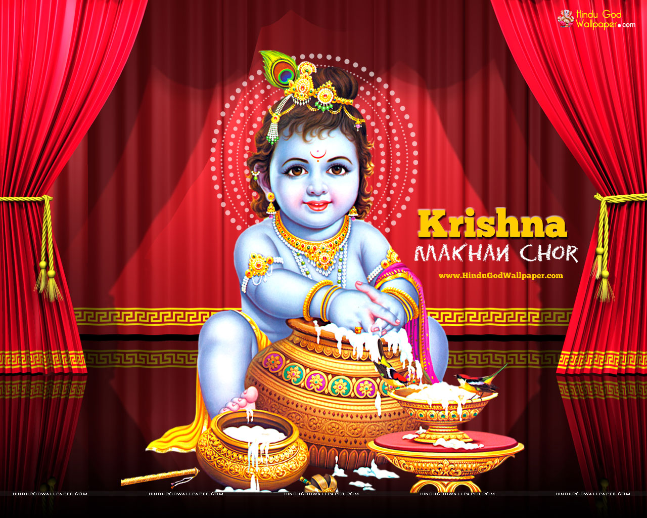 Makhan Chor Krishna Wallpaper & Images Download