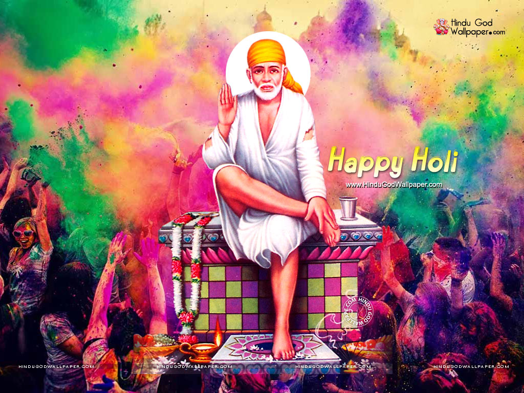 Sai Baba Holi Wallpapers Greeting Cards Free Download