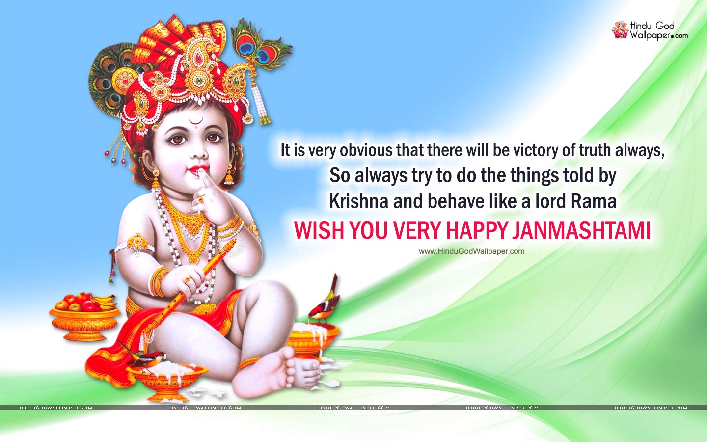 Janmashtami Image Wallpaper HD with Krishna Quotes Download
