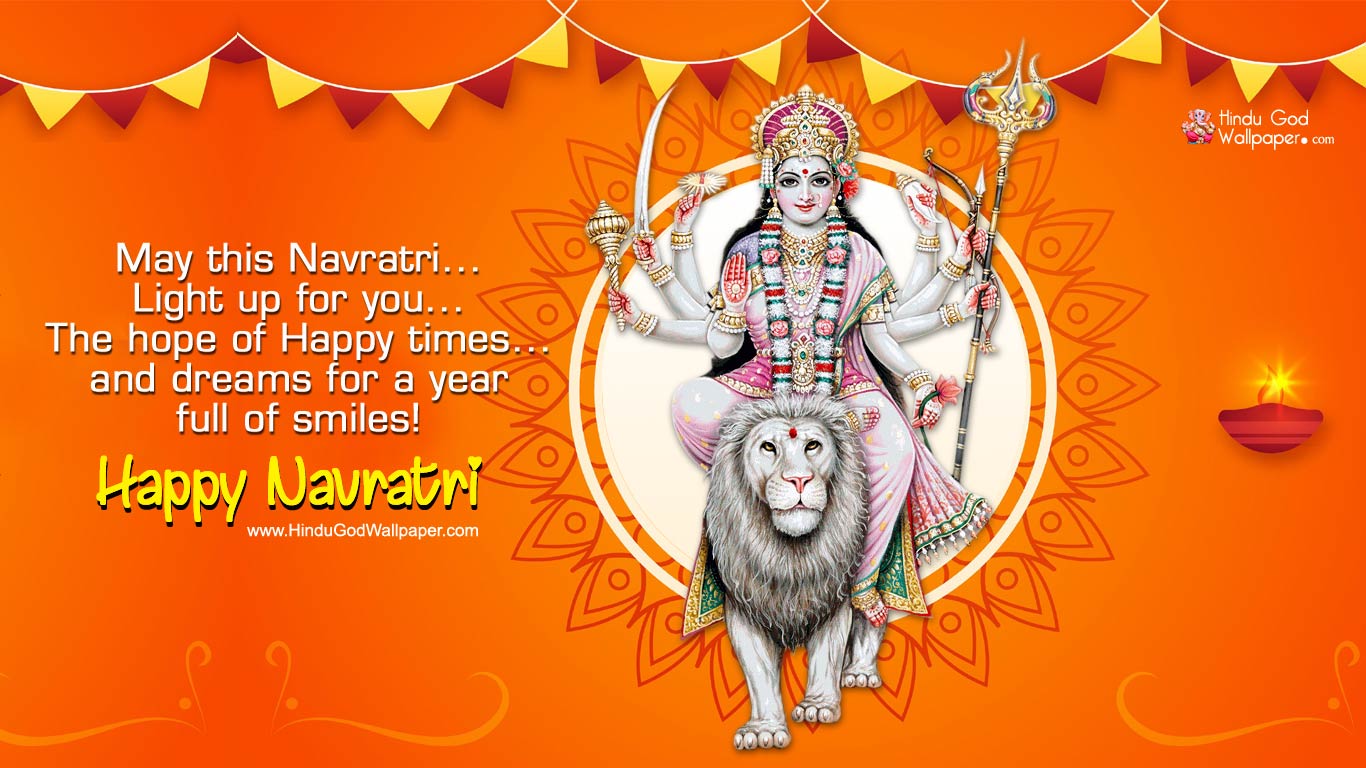 Happy Navratri Wishes Wallpapers with Quotes Free Download