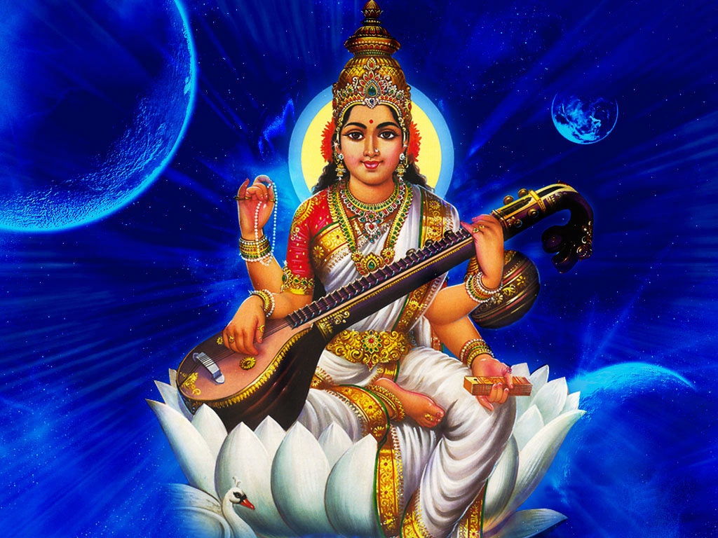 Goddess Saraswati Wallpapers and Pictures Download.