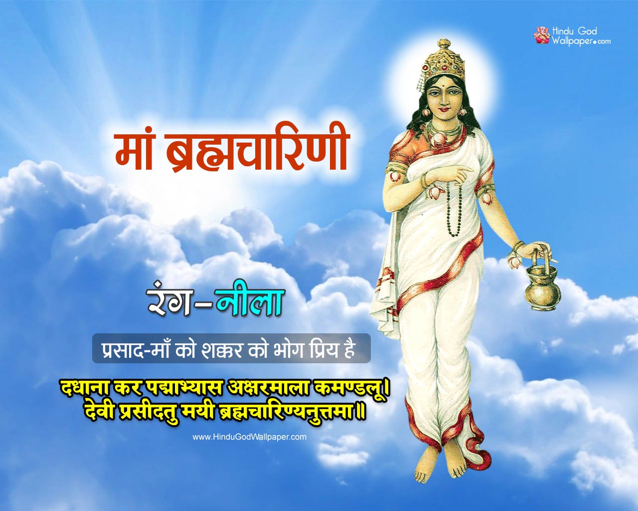 Beautiful Maa Brahmacharini Images HD Maa Durga Photos Download